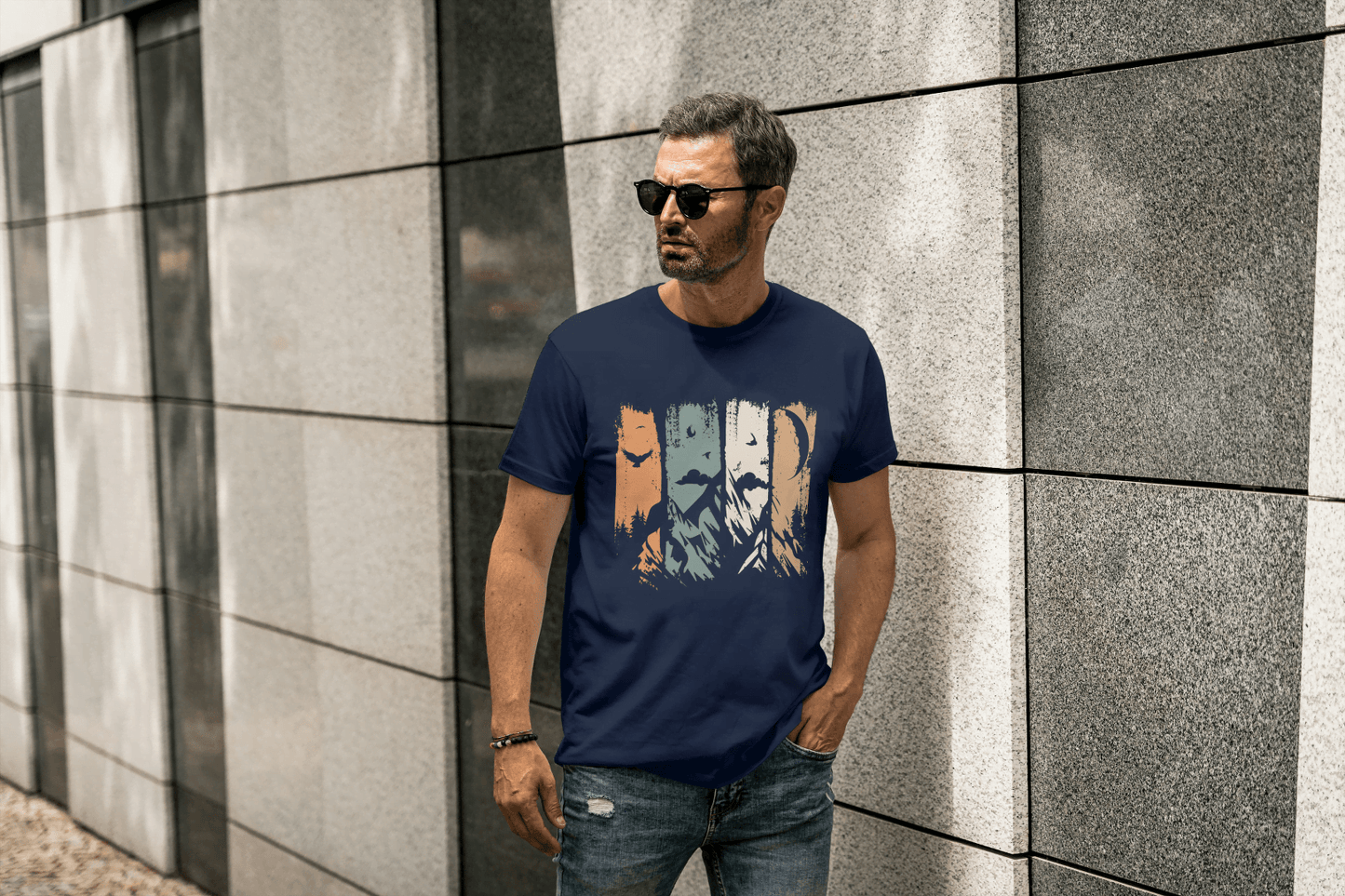 Mountain Landscape Graphic: Abstract Nature Tee - Essentia Attire