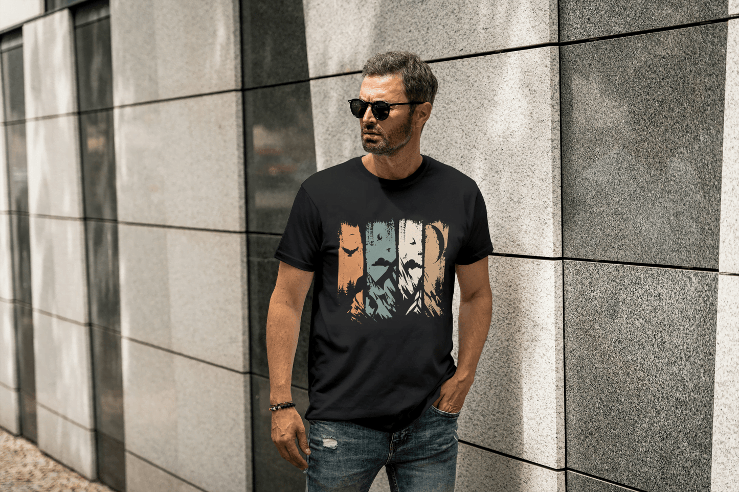 Mountain Landscape Graphic: Abstract Nature Tee - Essentia Attire