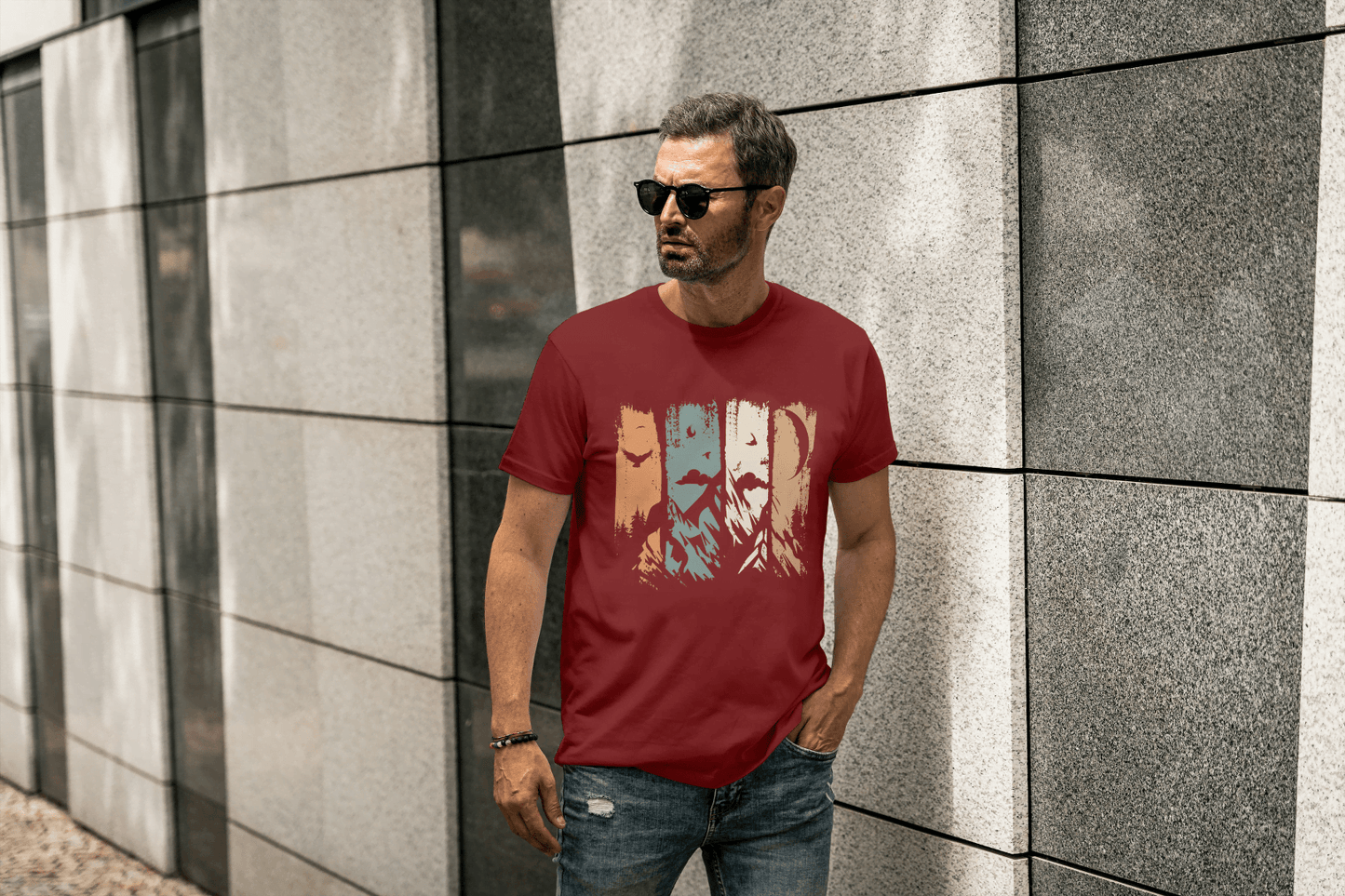 Mountain Landscape Graphic: Abstract Nature Tee - Essentia Attire
