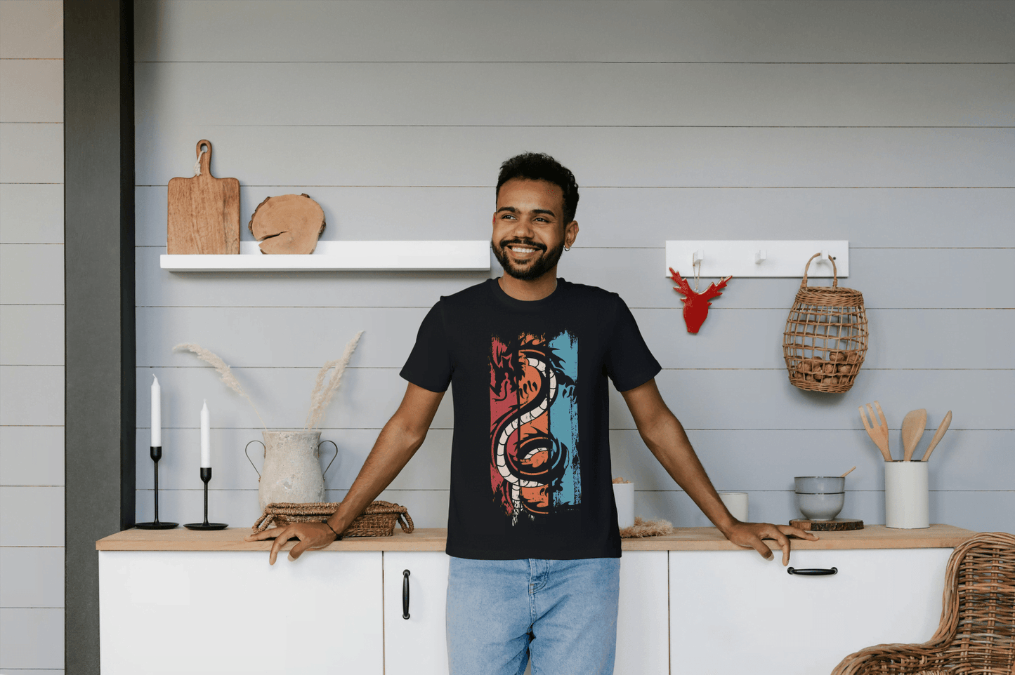 Dragon Graphic Tee: Mystical Beast Design - Essentia Attire