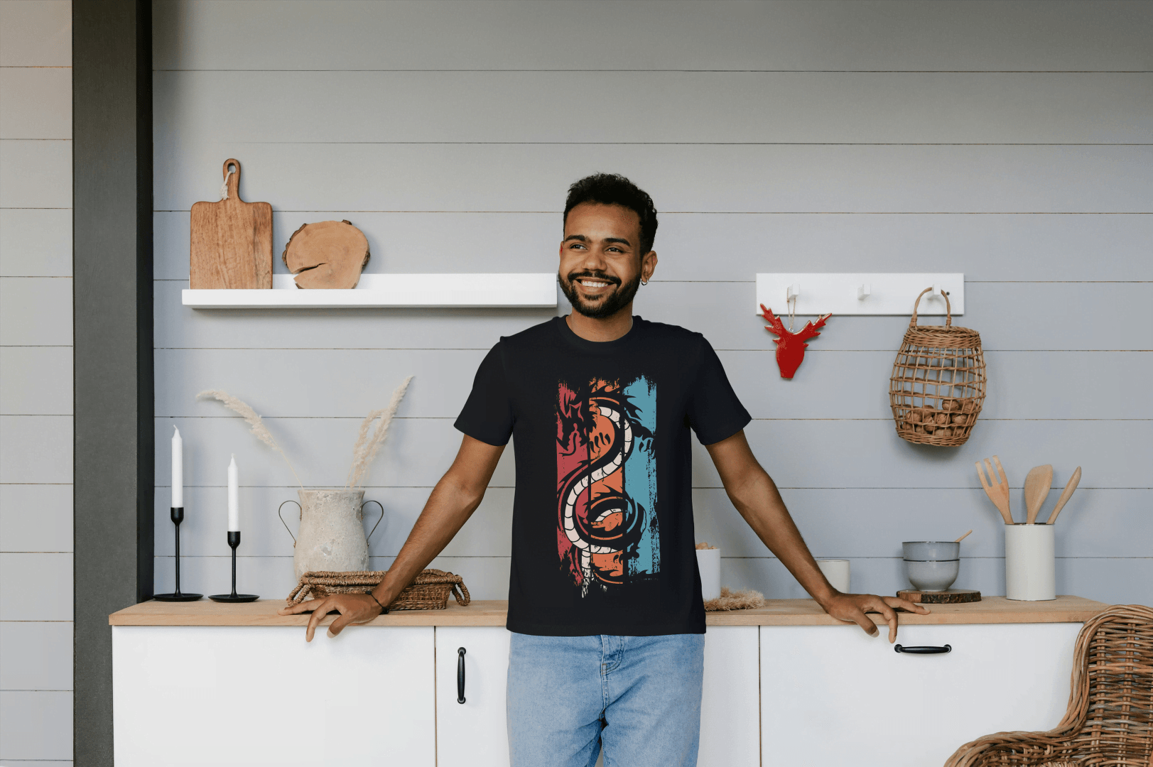 Dragon Graphic Tee: Mystical Beast Design - Essentia Attire
