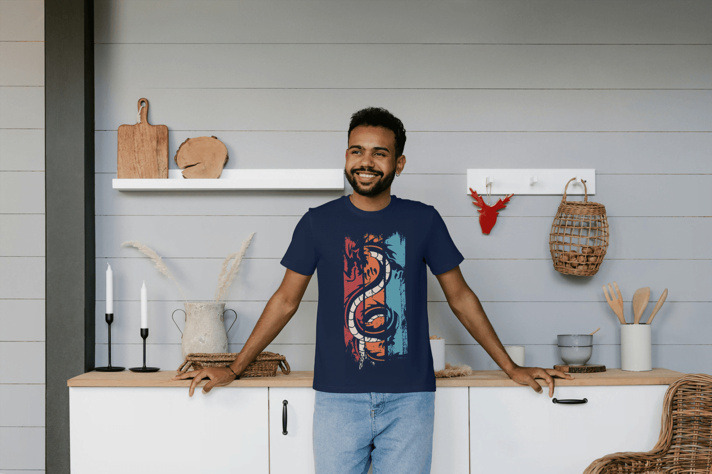Dragon Graphic Tee: Mystical Beast Design - Essentia Attire