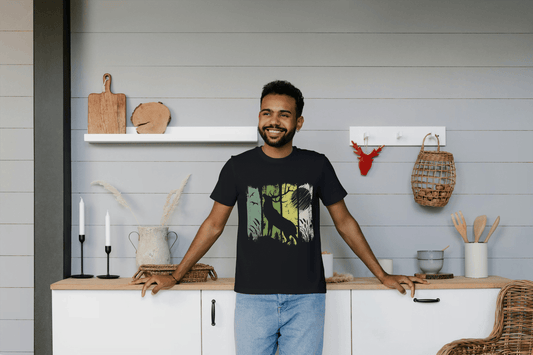 Deer Forest Graphic Tee: Abstract Nature Tee - Essentia Attire