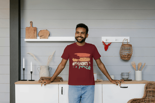 Distressed Mountain Landscape: Retro Outdoor Tee - Essentia Attire