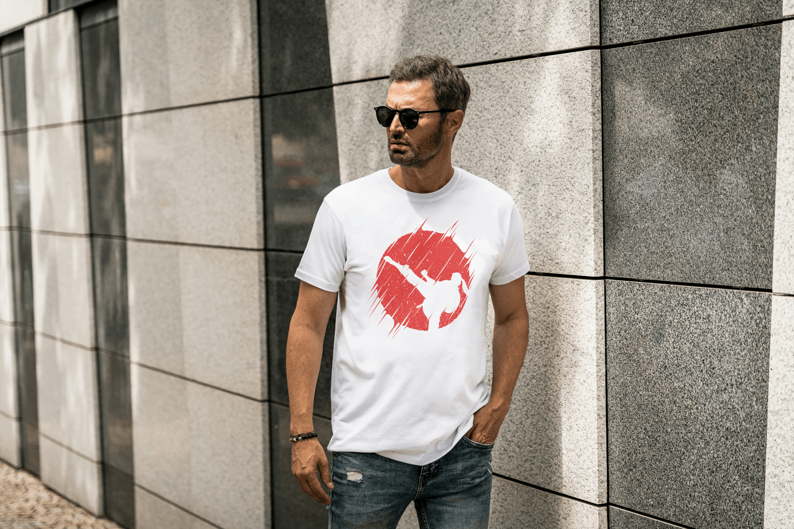 Martial Arts Kick Graphic: Dynamic Action Tee - Essentia Attire