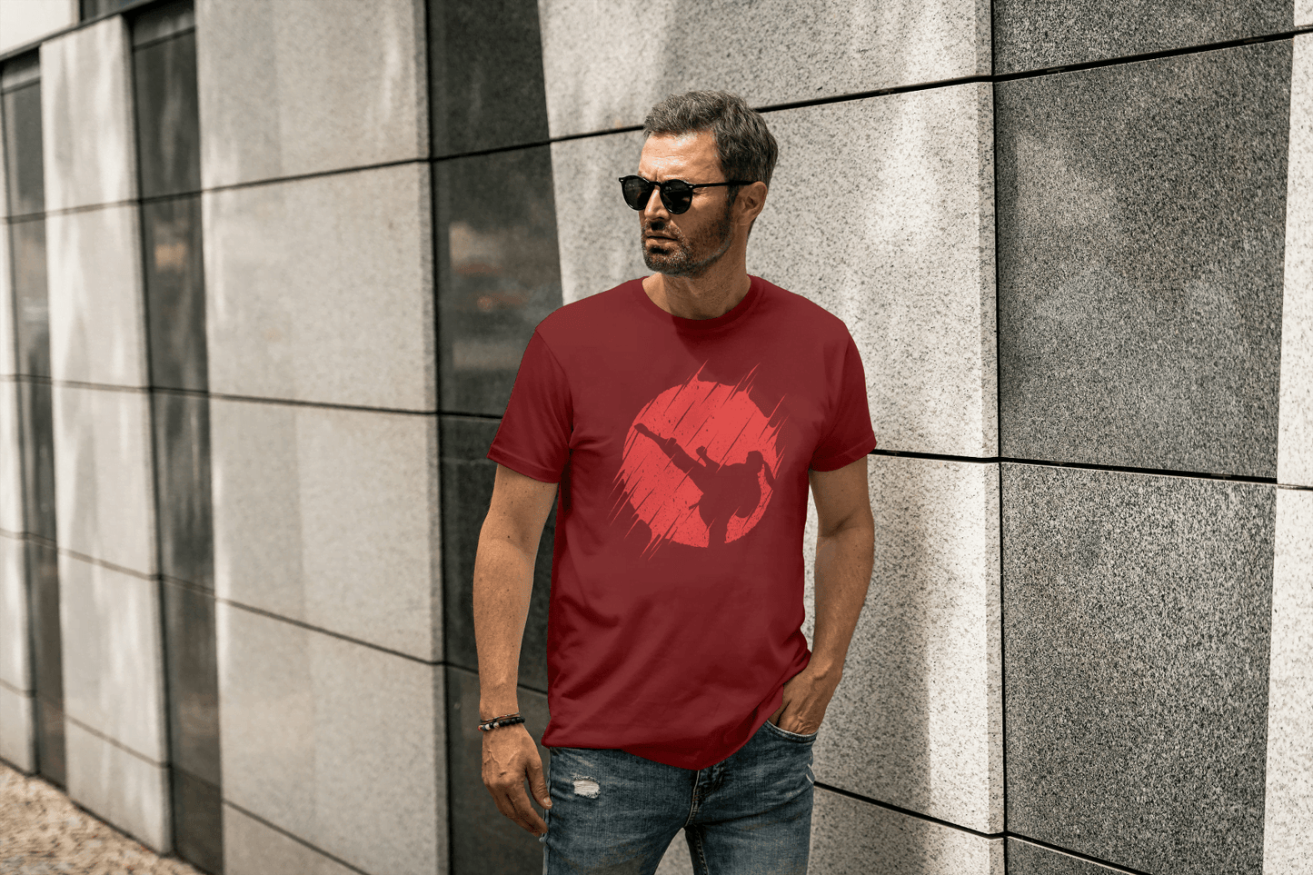 Martial Arts Kick Graphic: Dynamic Action Tee - Essentia Attire