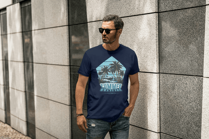Quebec Summer Vibes Tee: Tropical Beach - Essentia Attire