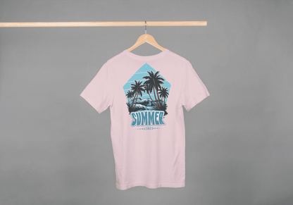 Quebec Summer Vibes Tee: Tropical Beach - Essentia Attire