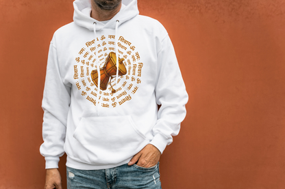 Sacred Damru Music Instrument O/S DropShoulder Hoodie | Hindu Devotional Wear & Religious Gift