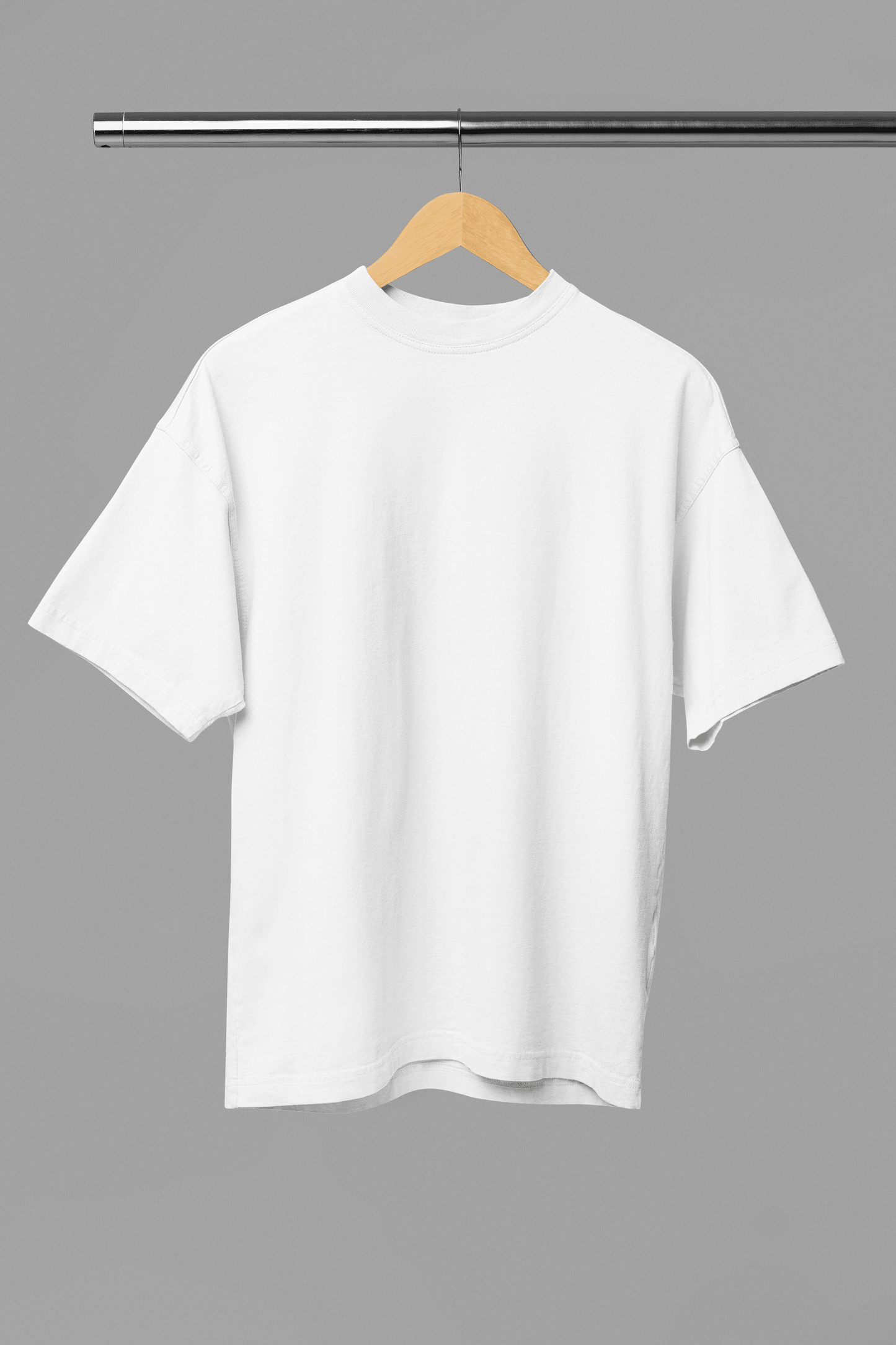 White Oversized Plain Half-Sleeve: Unisex Drop-shoulder T-Shirt - Essentia Attire