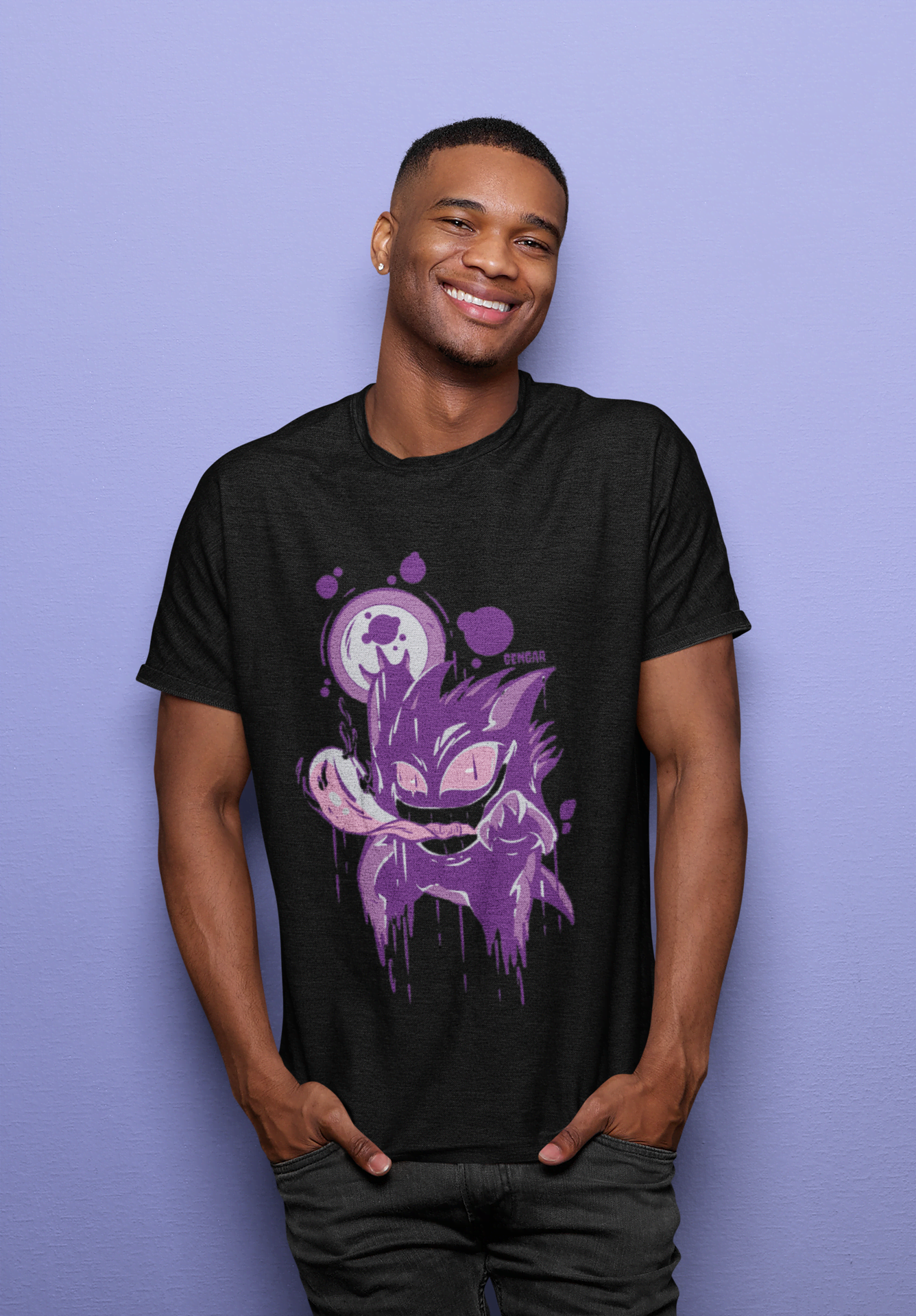 Gengar "Shadow Drip" Pokémon: Ghost Type Anime Graphic Tee - Essentia Attire