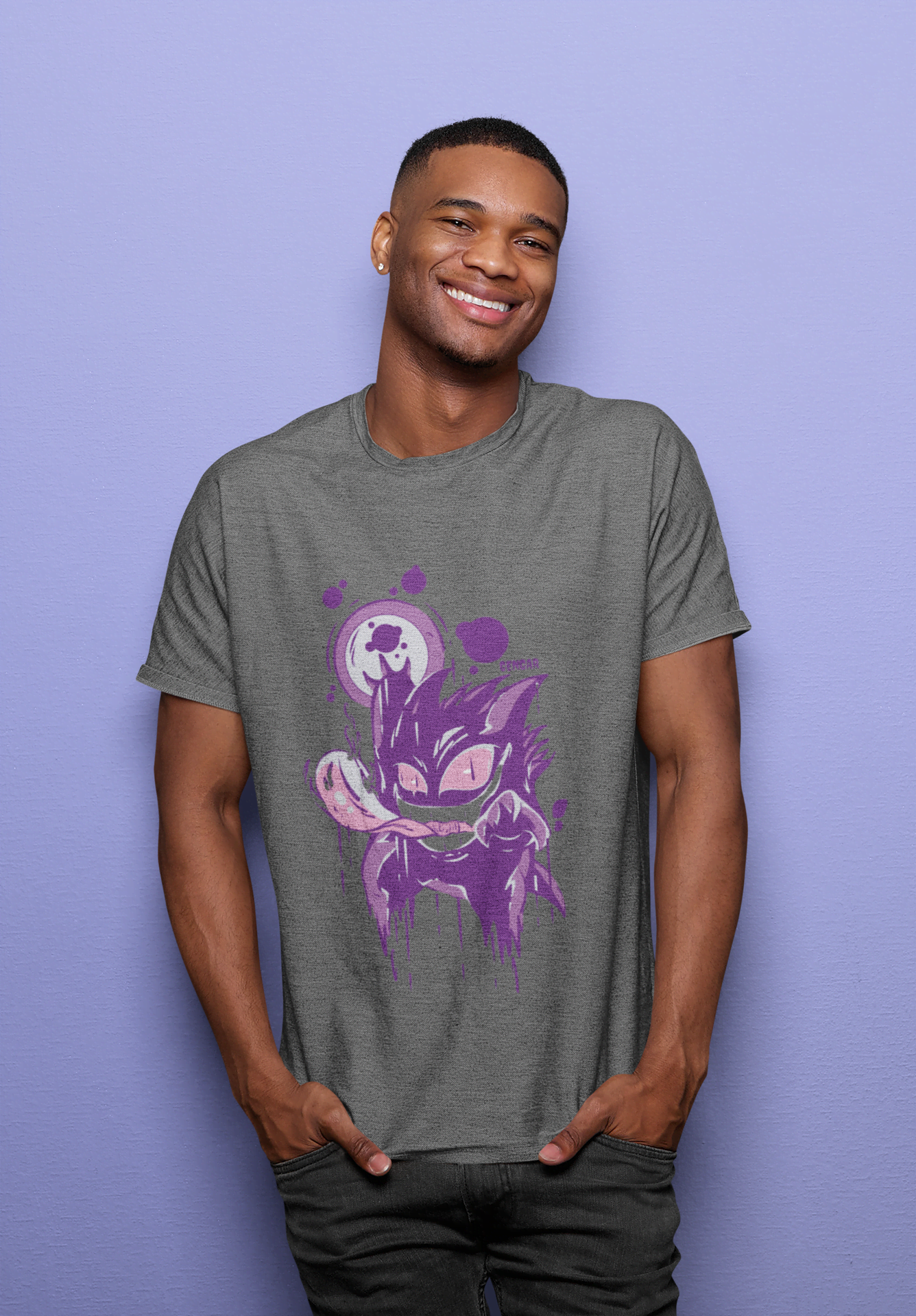 Gengar "Shadow Drip" Pokémon: Ghost Type Anime Graphic Tee - Essentia Attire