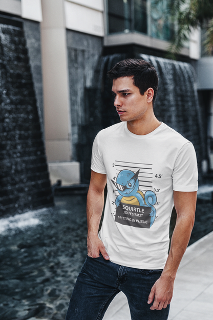 Squirtle Squad "Public Spitting" Pokémon: Kanto Water Type Mugshot Tee - Essentia Attire