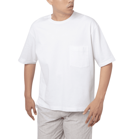 White Oversized Plain Half-Sleeve: Unisex Drop-shoulder T-Shirt - Essentia Attire