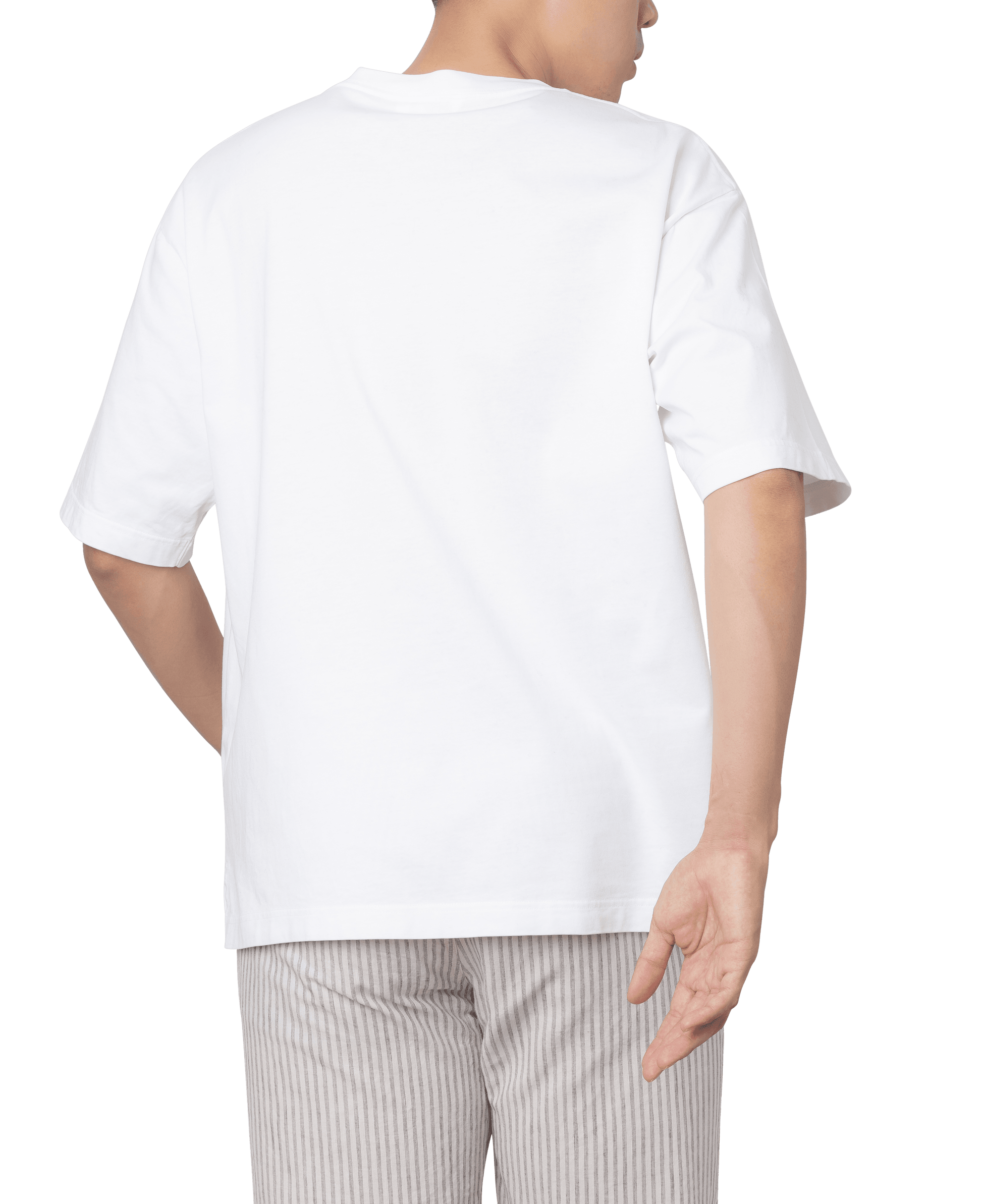 White Oversized Plain Half-Sleeve: Unisex Drop-shoulder T-Shirt - Essentia Attire