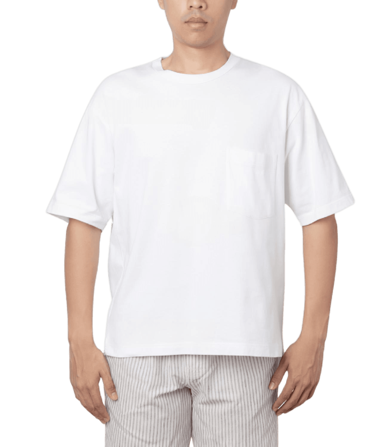 White Oversized Plain Half-Sleeve: Unisex Drop-shoulder T-Shirt - Essentia Attire